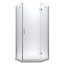 PMD Besco Viva Kabina prysznicowa pięciokątna 90x90x195 cm drzwi uchylne prawa, profile chrom szkło przezroczyste V5P-90-195-C - zdjęcie 1