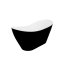 PMD Besco Viya B&W Wanna wolnostojąca 160x70 cm z odpływem klik-klak, biała/czarna WMD-160-VBW - zdjęcie 1