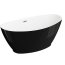 Polimat Mango Wanna wolnostojąca 150x75 cm czarny połysk 00519 - zdjęcie 1