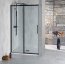 Polysan Altis Line Black Drzwi prysznicowe przesuwne 200x110 cm profile czarny mat szkło czyste AL3912B - zdjęcie 1
