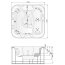 Poolspa Laguna Spa Evolution Wanna z hydromasażem + obudowa drewniana sosnowa 213x213 cm biały połysk/mahoń PWW8H10CMSS0000 - zdjęcie 3