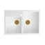 Quadron Bill Zlewozmywak granitowy dwukomorowy 90x62 cm snow white/elementy miedziane HCQB9062U1_PVDC1 - zdjęcie 2