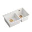 Quadron Clark Zlewozmywak granitowy dwukomorowy 84x48,5 cm biały/miedziany BM3319102U-WH-PVDC1 - zdjęcie 2