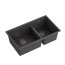 Quadron Clark Zlewozmywak granitowy dwukomorowy 84x48,5 cm czarny/stalowy BM3319102U-BL-BS - zdjęcie 2