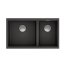 Quadron Clark Zlewozmywak granitowy dwukomorowy 84x48,5 cm czarny/stalowy BM3319102U-BL-BS - zdjęcie 1