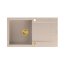 Quadron Evan 111 Zlewozmywak granitowy jednokomorowy 86x50 cm beżowy pearl beige/złoty PVD HCQE8650U2_PVDG1_P2O - zdjęcie 2