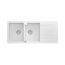 Quadron Evan 121 Zlewozmywak granitowy dwukomorowy 116x50 cm biały/stal szczotkowana HQE11650U1_BS_P2O - zdjęcie 2