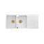Quadron Evan 121 Zlewozmywak granitowy dwukomorowy 116x50 cm biały/złoty HQE11650U1_PVDG1_P2O - zdjęcie 2