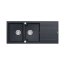 Quadron Evan 121 Zlewozmywak granitowy dwukomorowy 116x50 cm czarny/stal szczotkowana HQE11650U8_BS_P2O - zdjęcie 2
