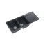 Quadron Evan 121 Zlewozmywak granitowy dwukomorowy 116x50 cm czarny/stal szczotkowana HQE11650U8_BS_P2O - zdjęcie 1