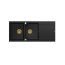 Quadron Evan 121 Zlewozmywak granitowy dwukomorowy 116x50 cm czarny/złoty HQE11650U7_PVDG1_P2O - zdjęcie 2