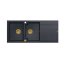 Quadron Evan 121 Zlewozmywak granitowy dwukomorowy 116x50 cm czarny/złoty HQE11650U8_PVDG1_P2O - zdjęcie 2