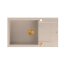 Quadron Evan 136 XL Zlewozmywak granitowy jednokomorowy 86x50 cm beżowy pearl beige/miedziany PVD HCQE58650U2_PVDC1_P2O - zdjęcie 2