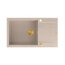 Quadron Evan 136 XL Zlewozmywak granitowy jednokomorowy 86x50 cm beżowy pearl beige/złoty PVD HCQE58650U2_PVDG1_P2O - zdjęcie 2