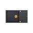 Quadron Evan 136 Zlewozmywak granitowy jednokomorowy 86x50 cm czarny/złoty HCQE58650U8_PVDG1_P2O - zdjęcie 1