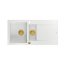 Quadron Evan 156 Zlewozmywak granitowy póltorakomorowy 100x50 cm biały/złoty HQE510050U1_PVDG1_P2O - zdjęcie 1