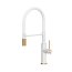 Quadron Gemma Q Line Bateria kuchenna wysoka z wyciąganą wylewką snow white mat/miedziany nano PVD/biały wąż 3623501_WHMPVDC1 - zdjęcie 1