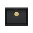 Quadron Logan 100 Zlewozmywak granitowy jednokomorowy 56x45 cm czarny mat/złoty HQJ6045U7_PVDG1_U - zdjęcie 2