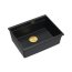 Quadron Logan 100 Zlewozmywak granitowy jednokomorowy 56x45 cm czarny mat/złoty HQJ6045U7_PVDG1_U - zdjęcie 1