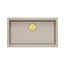 Quadron Logan 110 Zlewozmywak granitowy jednokomorowy podwieszany 76x45 cm beżowy pearl beige/złoty PVD HQD7644U2_PVDG1_U - zdjęcie 2
