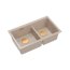 Quadron Logan 120 Zlewozmywak granitowy dwukomorowy podwieszany 76x45 cm beżowy pearl beige/miedziany PVD HQL7645U2_PVDC1_U - zdjęcie 1