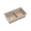 Quadron Logan 120 Zlewozmywak granitowy dwukomorowy podwieszany 76x45 cm beżowy pearl beige/złoty PVD HQL7645U2_PVDG1_U - zdjęcie 1