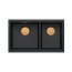Quadron Logan 120 Zlewozmywak granitowy dwukomorowy podwieszany 76x45 cm czarny mat pure carbon/miedziany PVD HQL7645U7_PVDC1_U - zdjęcie 2