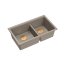 Quadron Logan 120 Zlewozmywak granitowy dwukomorowy podwieszany 76x45 cm szarobeżowy soft taupe/miedziany PVD HQL7645U4_PVDC1_U - zdjęcie 1