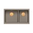 Quadron Logan 120 Zlewozmywak granitowy dwukomorowy podwieszany 76x45 cm szarobeżowy soft taupe/miedziany PVD HQL7645U4_PVDC1_U - zdjęcie 2