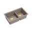Quadron Logan 120 Zlewozmywak granitowy dwukomorowy podwieszany 76x45 cm szarobeżowy soft taupe/złoty PVD HQL7645U4_PVDG1_U - zdjęcie 1