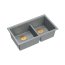 Quadron Logan 120 Zlewozmywak granitowy dwukomorowy podwieszany 76x45 cm szary silver stone/miedziany PVD HQL7645U5_PVDC1_U - zdjęcie 1