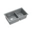 Quadron Logan 120 Zlewozmywak granitowy dwukomorowy podwieszany 76x45 cm szary silver stone/stalowy HQL7645U5_BS_U - zdjęcie 1