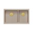 Quadron Logan 120 Zlewozmywak granitowy dwukomorowy wpuszczany 76x45 cm beżowy pearl beige/złoty PVD HQL7645U2_PVDG1_I - zdjęcie 2