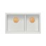 Quadron Logan 120 Zlewozmywak granitowy dwukomorowy podwieszany 76x45 cm biały snow white/miedziany PVD HQL7645U1_PVDC1_U - zdjęcie 2