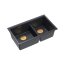 Quadron Logan 120 Zlewozmywak granitowy dwukomorowy wpuszczany 76x45 cm czarny black diamond/miedziany PVD HQL7645U8_PVDC1_I - zdjęcie 1