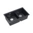 Quadron Logan 120 Zlewozmywak granitowy dwukomorowy wpuszczany 76x45 cm czarny black diamond/stalowy HQL7645U8_BS_I - zdjęcie 1