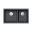 Quadron Logan 120 Zlewozmywak granitowy dwukomorowy wpuszczany 76x45 cm czarny black diamond/stalowy HQL7645U8_BS_I - zdjęcie 2