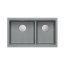 Quadron Logan 120 Zlewozmywak granitowy dwukomorowy wpuszczany 76x45 cm szary silver stone/stalowy HQL7645U5_BS_I - zdjęcie 2