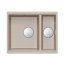 Quadron Logan 150 Zlewozmywak granitowy półtorakomorowy wpuszczany 55,5x46 cm beżowy pearl beige/stalowy HCQL5646U2-BS_I - zdjęcie 2