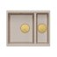 Quadron Logan 150 Zlewozmywak granitowy półtorakomorowy wpuszczany 55,5x46 cm beżowy pearl beige/złoty HCQL5646U2-G1_I - zdjęcie 2