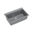 Quadron Marc 110 Zestaw Zlewozmywak granitowy jednokomorowy 76x50 cm + syfon + dozownik + wkładka ociekowa + Qmata + deska silver stone/elementy stalowe HQM7650U5_BS - zdjęcie 8