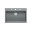 Quadron Marc 110 Zestaw Zlewozmywak granitowy jednokomorowy 76x50 cm + syfon + dozownik + wkładka ociekowa + Qmata + deska silver stone/elementy stalowe HQM7650U5_BS - zdjęcie 7