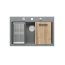 Quadron Marc 110 Zestaw Zlewozmywak granitowy jednokomorowy 76x50 cm + syfon + dozownik + wkładka ociekowa + Qmata + deska silver stone/elementy stalowe HQM7650U5_BS - zdjęcie 5