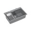 Quadron Marc 110 Zestaw Zlewozmywak granitowy jednokomorowy 76x50 cm + syfon + dozownik + wkładka ociekowa + Qmata + deska silver stone/elementy stalowe HQM7650U5_BS - zdjęcie 4
