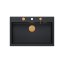 Quadron Marc 110 Zestaw Zlewozmywak granitowy jednokomorowy 76x50 cm + syfon + dozownik + deska pure carbon/elementy miedziane PVD HQM7650U7_PVDC1 - zdjęcie 4