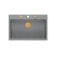 Quadron Marc 110 Zestaw Zlewozmywak granitowy jednokomorowy 76x50 cm + syfon + dozownik + deska silver stone/elementy miedziane PVD HQM7650U5_PVDC1 - zdjęcie 4