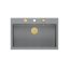Quadron Marc 110 Zestaw Zlewozmywak granitowy jednokomorowy 76x50 cm + syfon + dozownik + deska silver stone/elementy miedziane PVD HQM7650U5_PVDG1 - zdjęcie 5