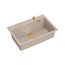 Quadron Marc 110 Zestaw Zlewozmywak granitowy jednokomorowy 76x50 cm + syfon + dozownik + wkładka ociekowa + deska beżowy pearl beige/miedziany PVD HQM7650U2_PVDC1 - zdjęcie 5