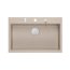 Quadron Marc 110 Zestaw Zlewozmywak granitowy jednokomorowy 76x50 cm + syfon + dozownik + wkładka ociekowa + deska + qmata beżowy pearl beige/stalowy HQM7650U2_BS - zdjęcie 5