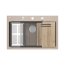 Quadron Marc 110 Zestaw Zlewozmywak granitowy jednokomorowy 76x50 cm + syfon + dozownik + wkładka ociekowa + deska + qmata beżowy pearl beige/stalowy HQM7650U2_BS - zdjęcie 2